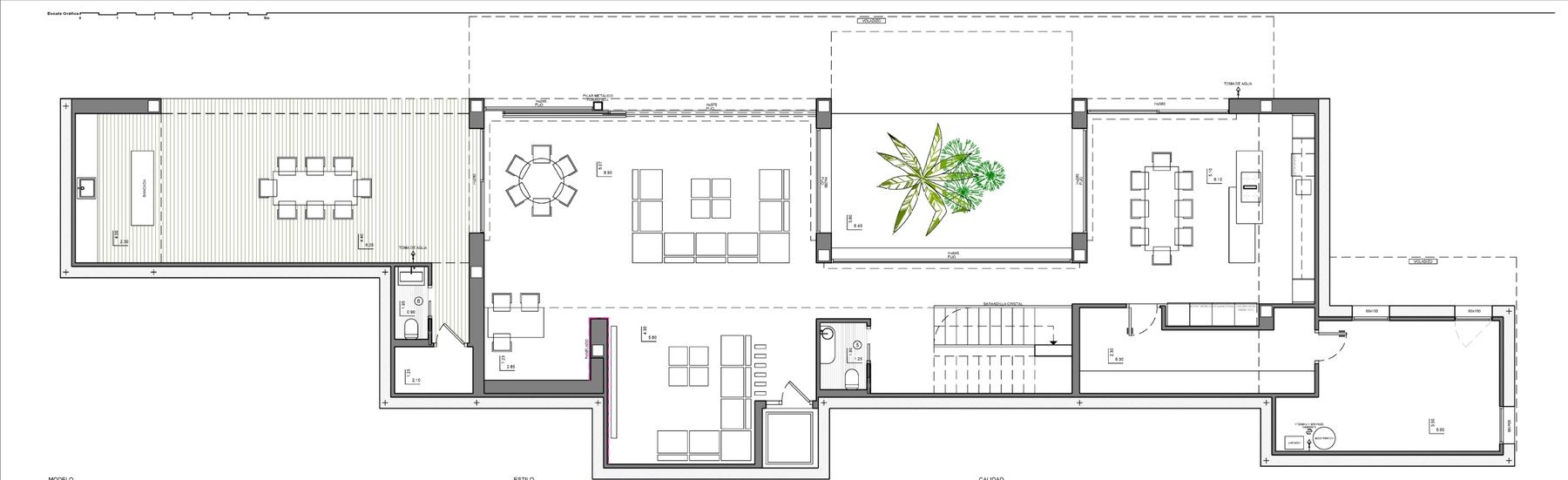 Plano 2 de Villa con piscina infinity y amplia parcela