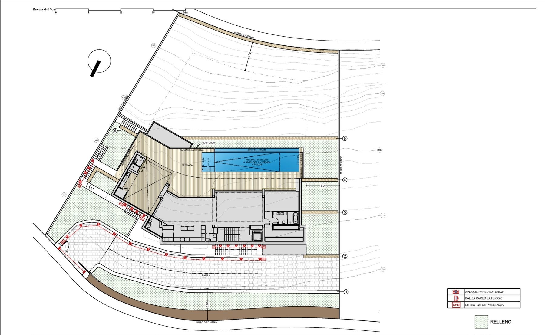 Plano 1 de Villa espaciosa con piscina infinity y vistas al mar