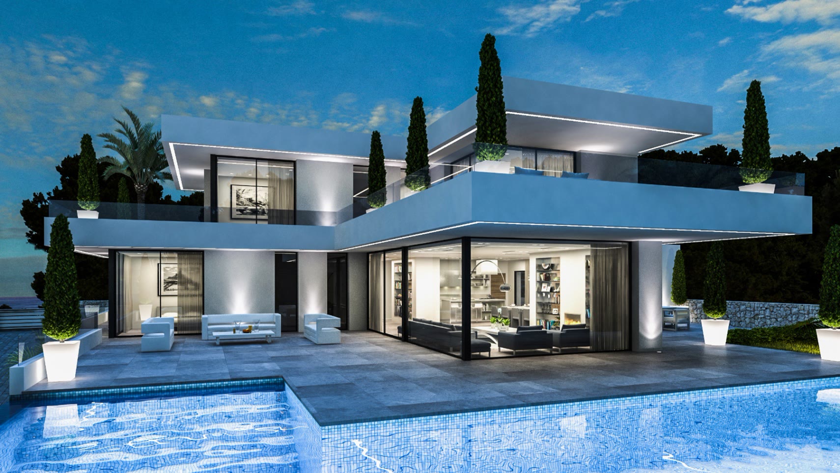 Modern villa with cantilevered terraces and infinity pool in Las Rotas – photo 2