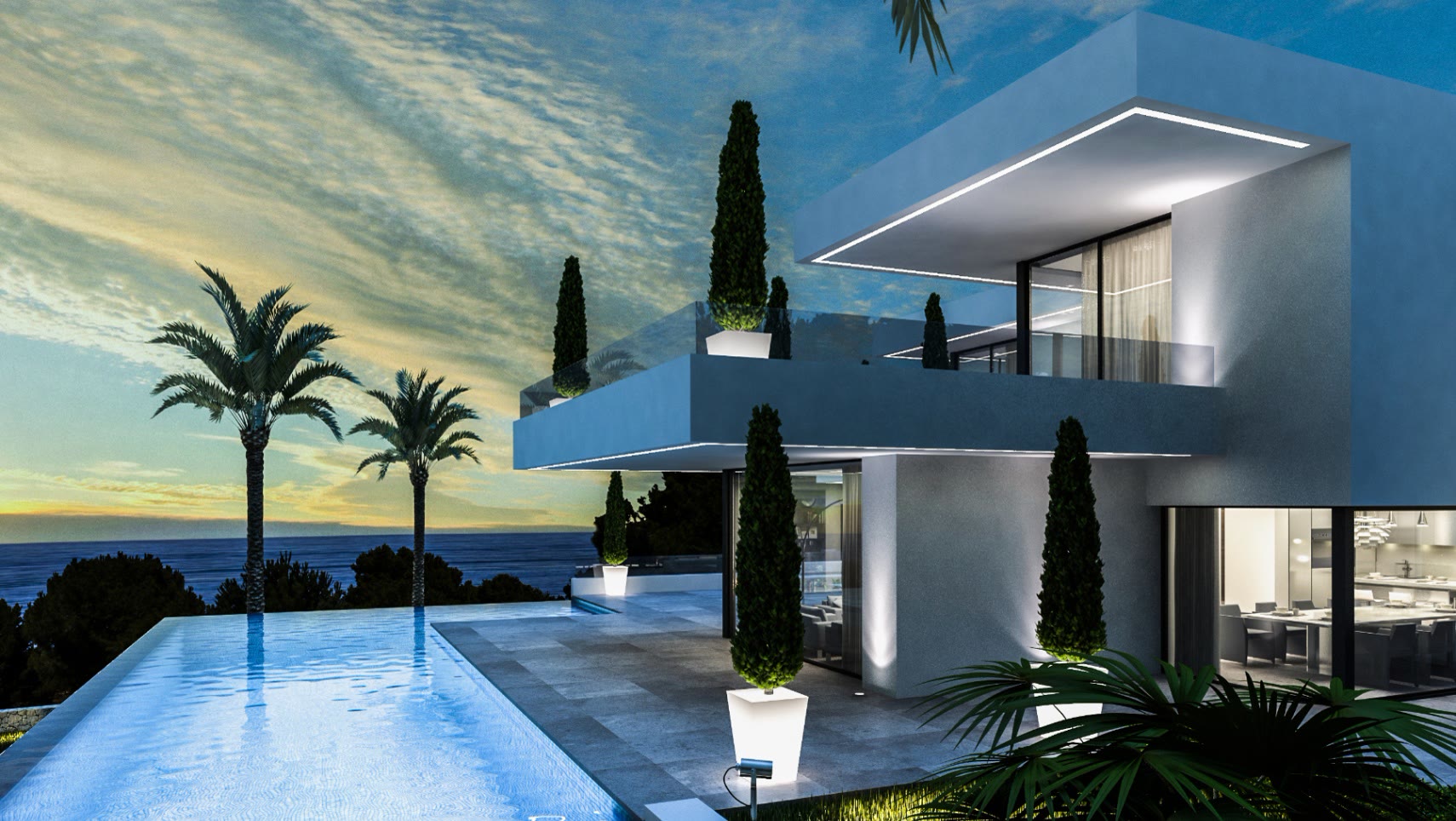 Modern villa with cantilevered terraces and infinity pool in Las Rotas – photo 3