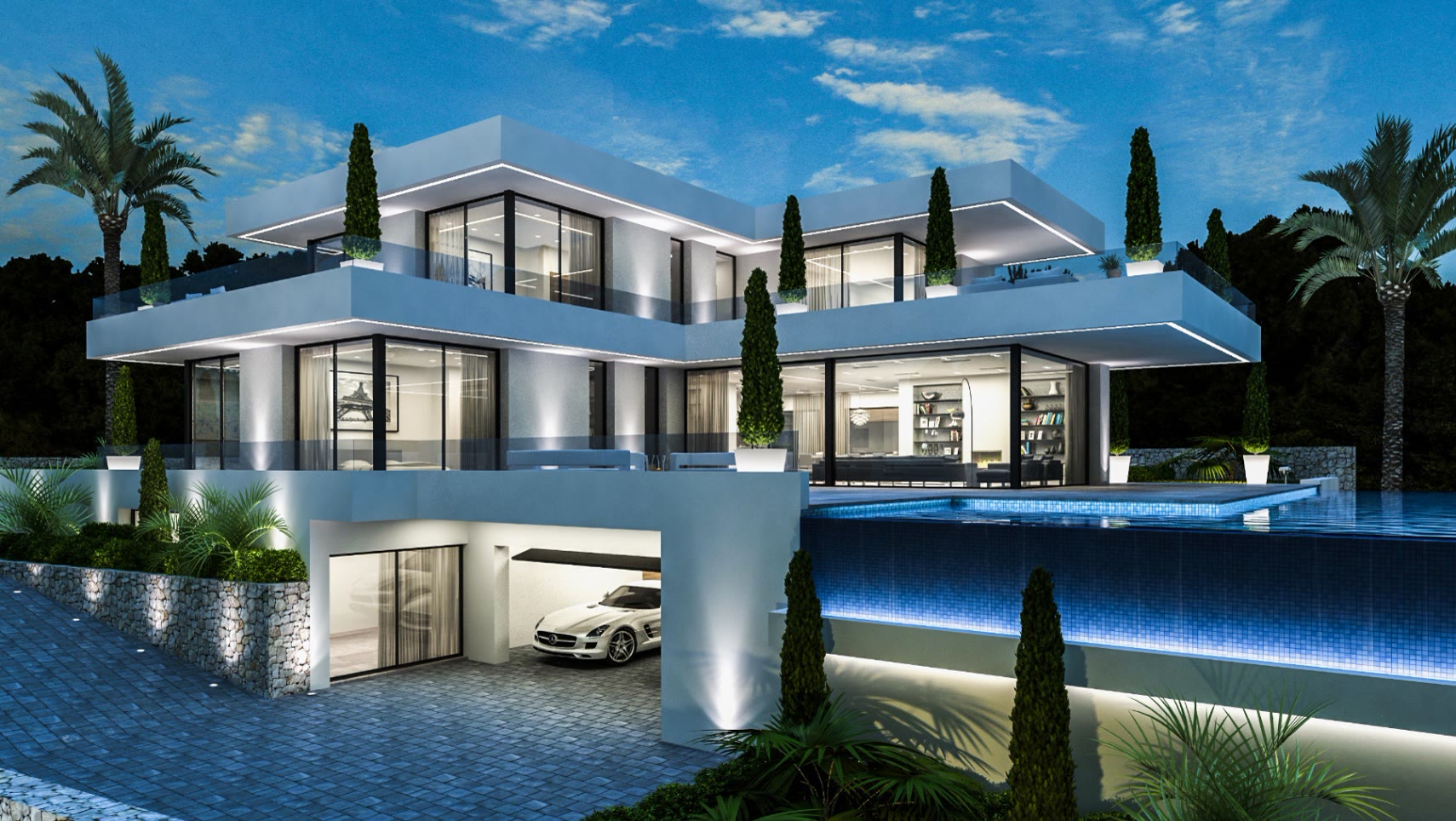 Modern villa with cantilevered terraces and infinity pool in Las Rotas – photo 4