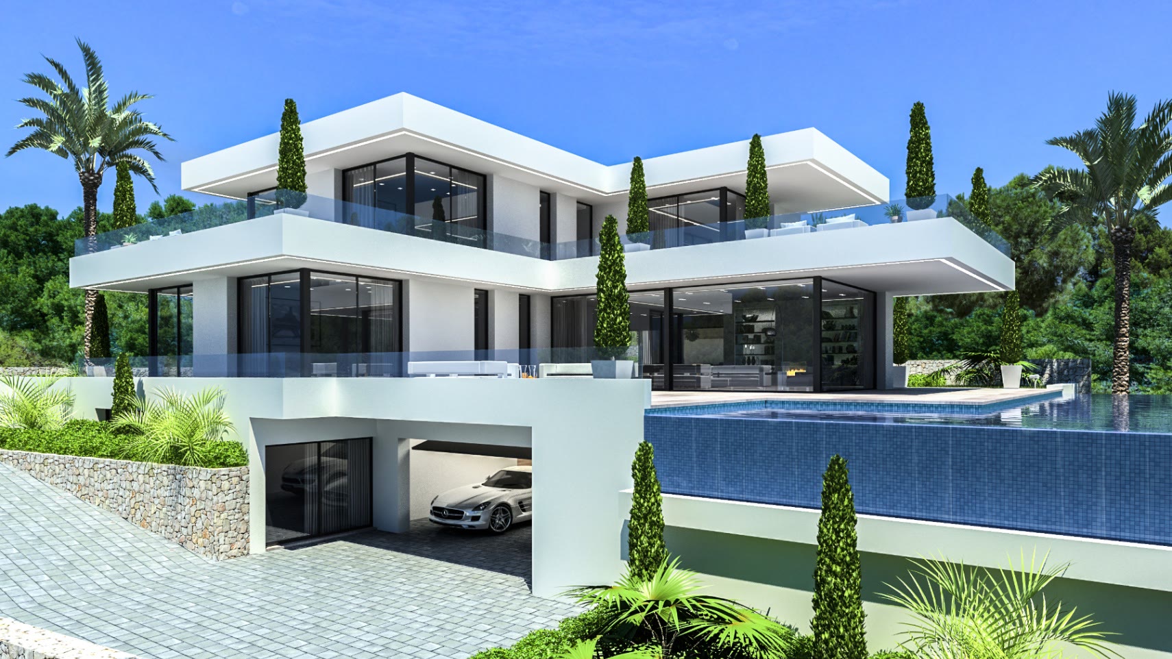 Modern villa with cantilevered terraces and infinity pool in Las Rotas – photo 9