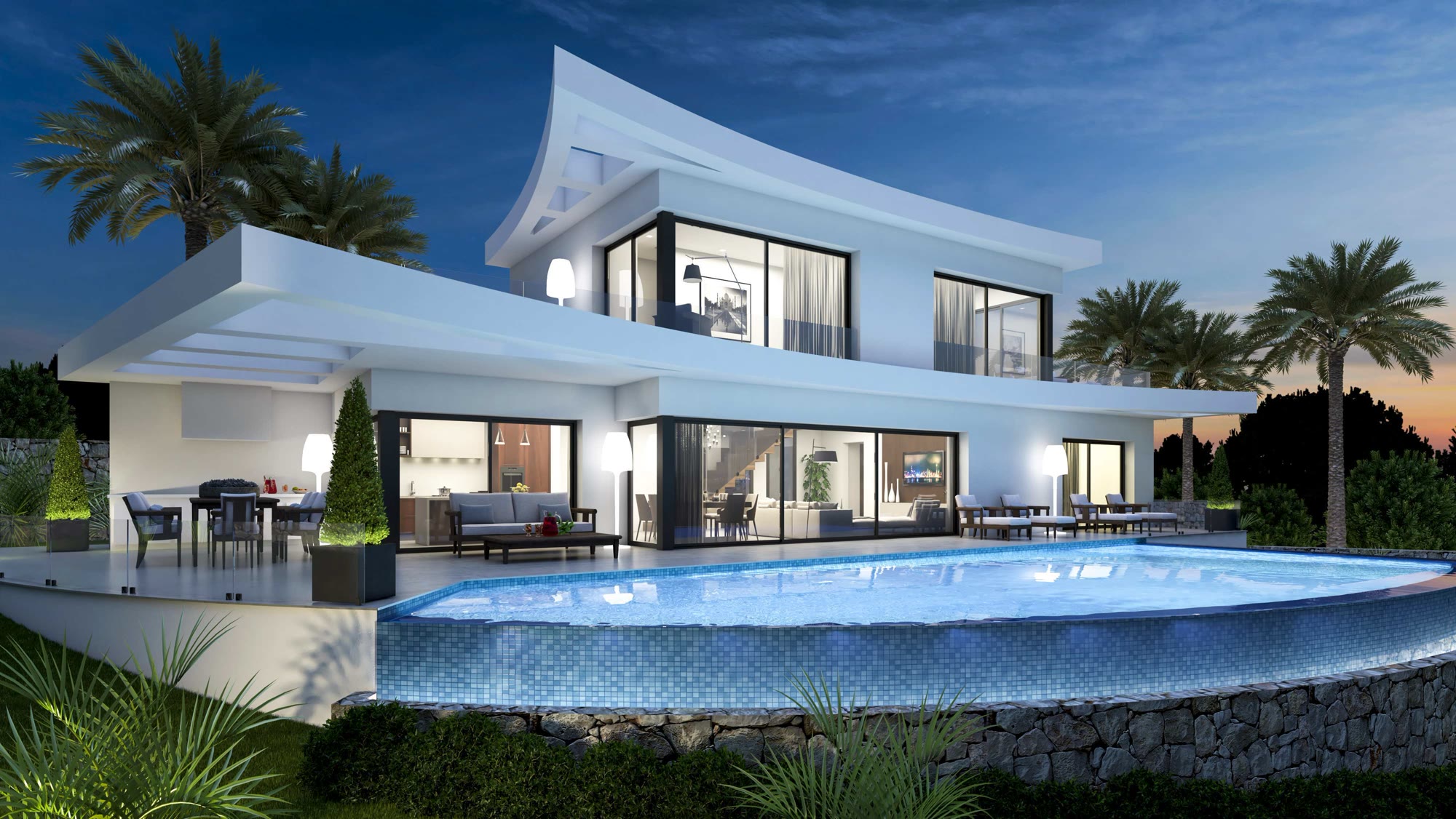 Villa de diseño estilo vela con piscina infinity en forma de D en Dénia – Foto 1