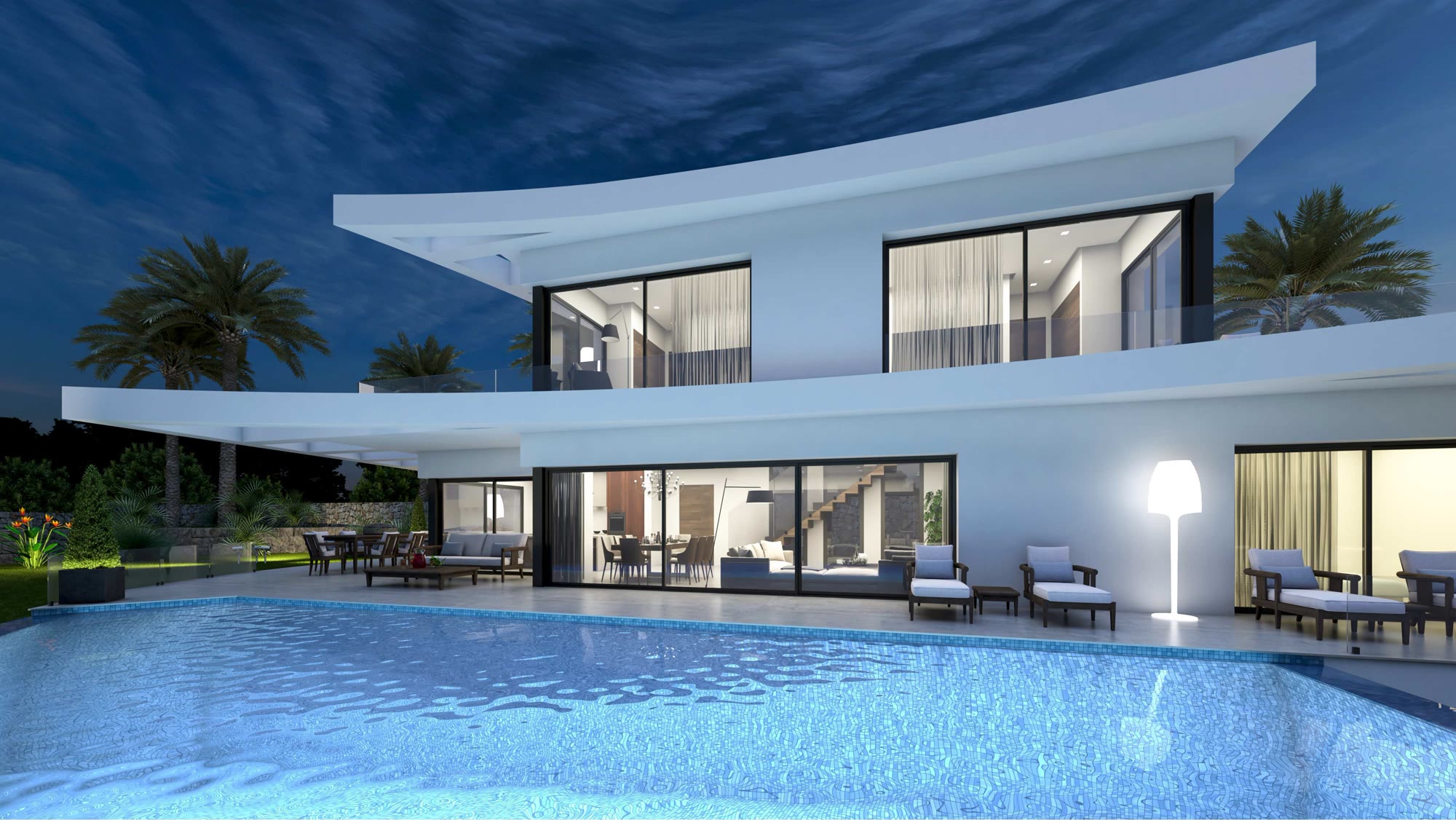 Villa de diseño estilo vela con piscina infinity en forma de D en Dénia – Foto 3