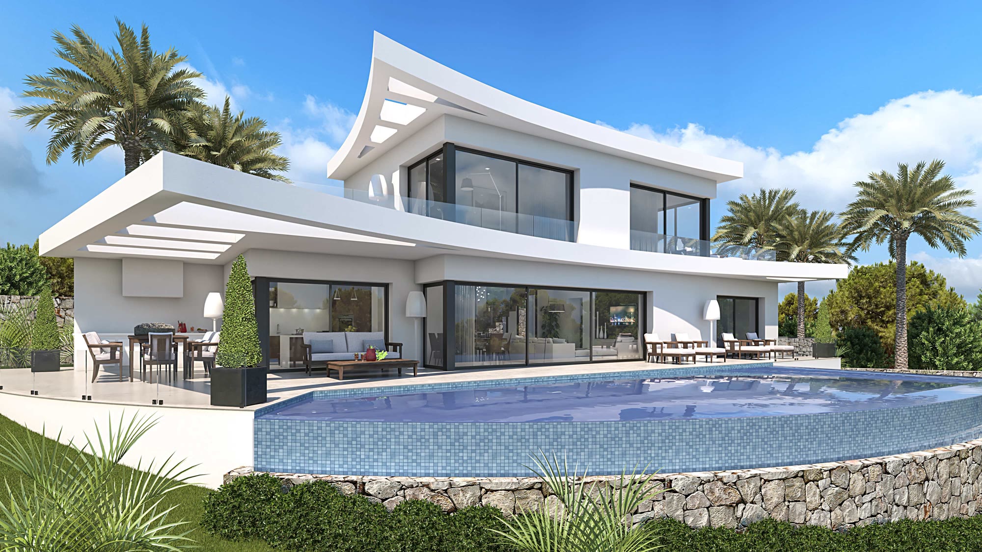 Villa de diseño estilo vela con piscina infinity en forma de D en Dénia – Foto 4