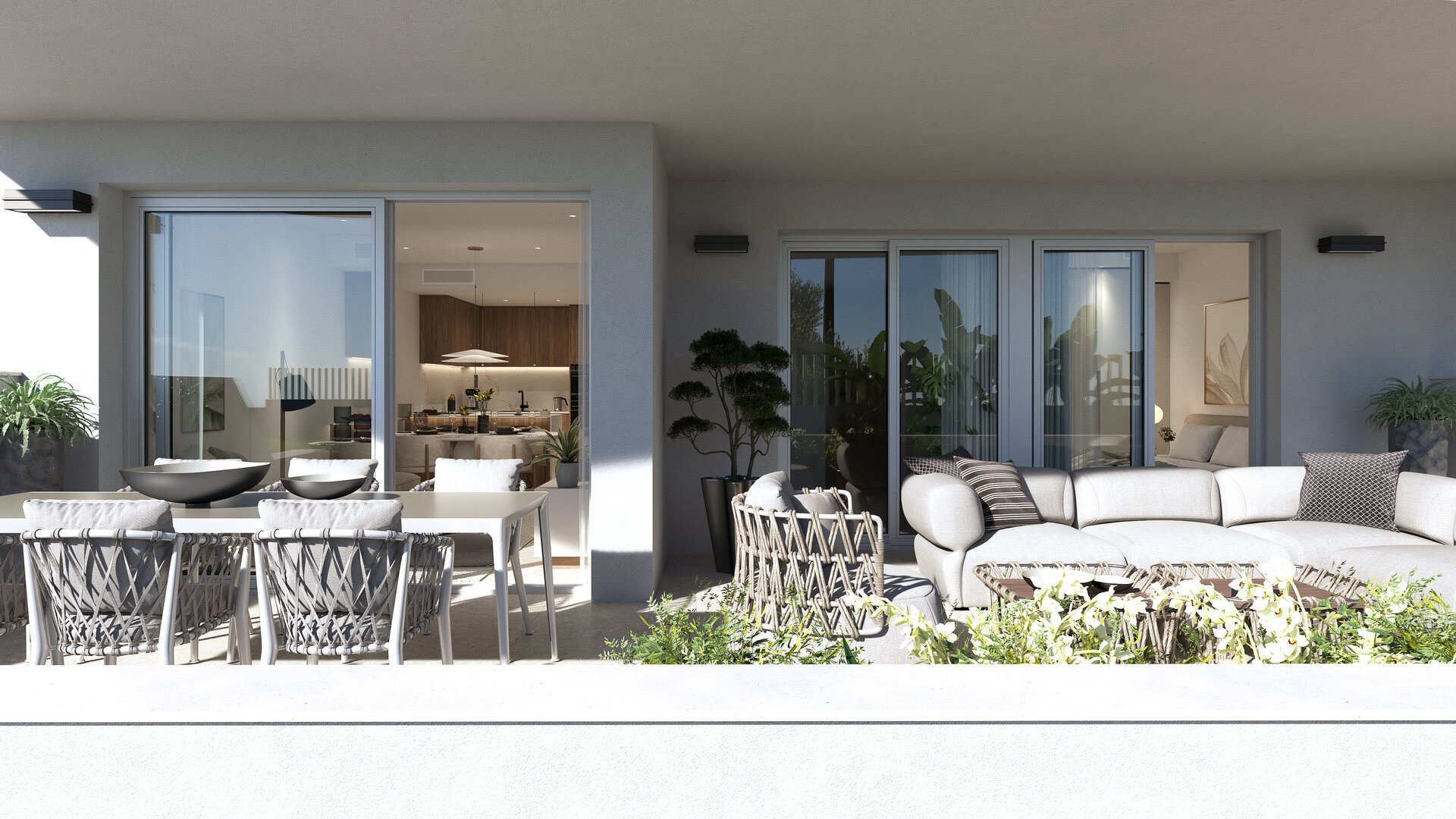 Vakantieappartement met panoramisch dakterras – groot terras met loungemeubels