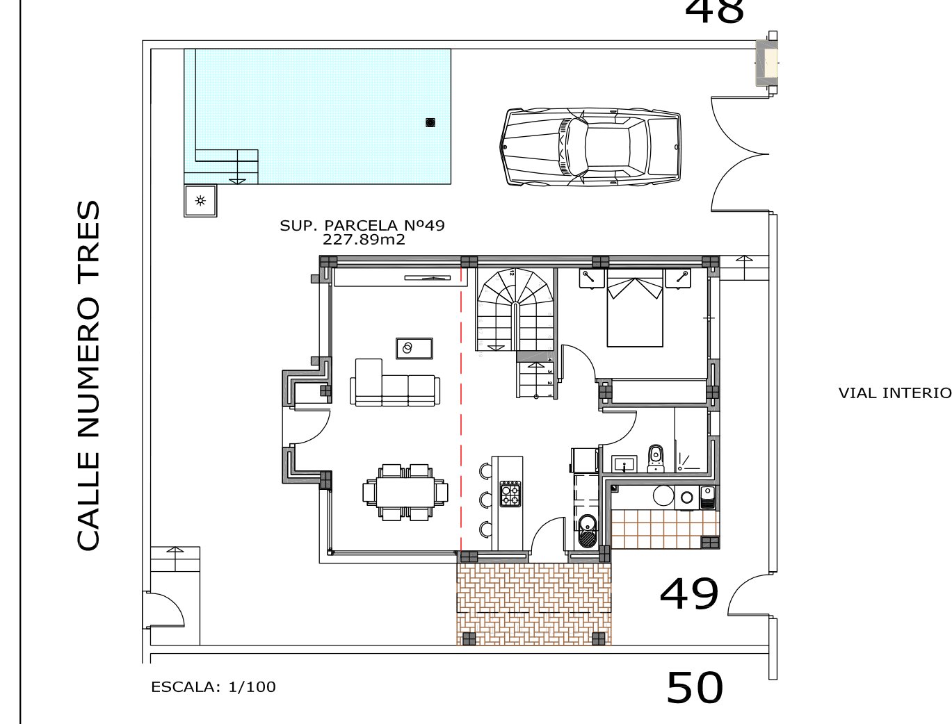 Lageplan und Grundriss der Villa