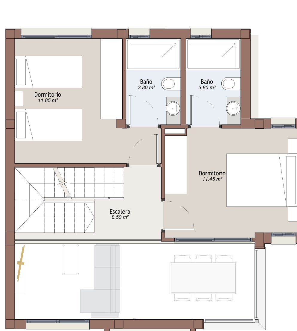 Floor plan of the upper floor