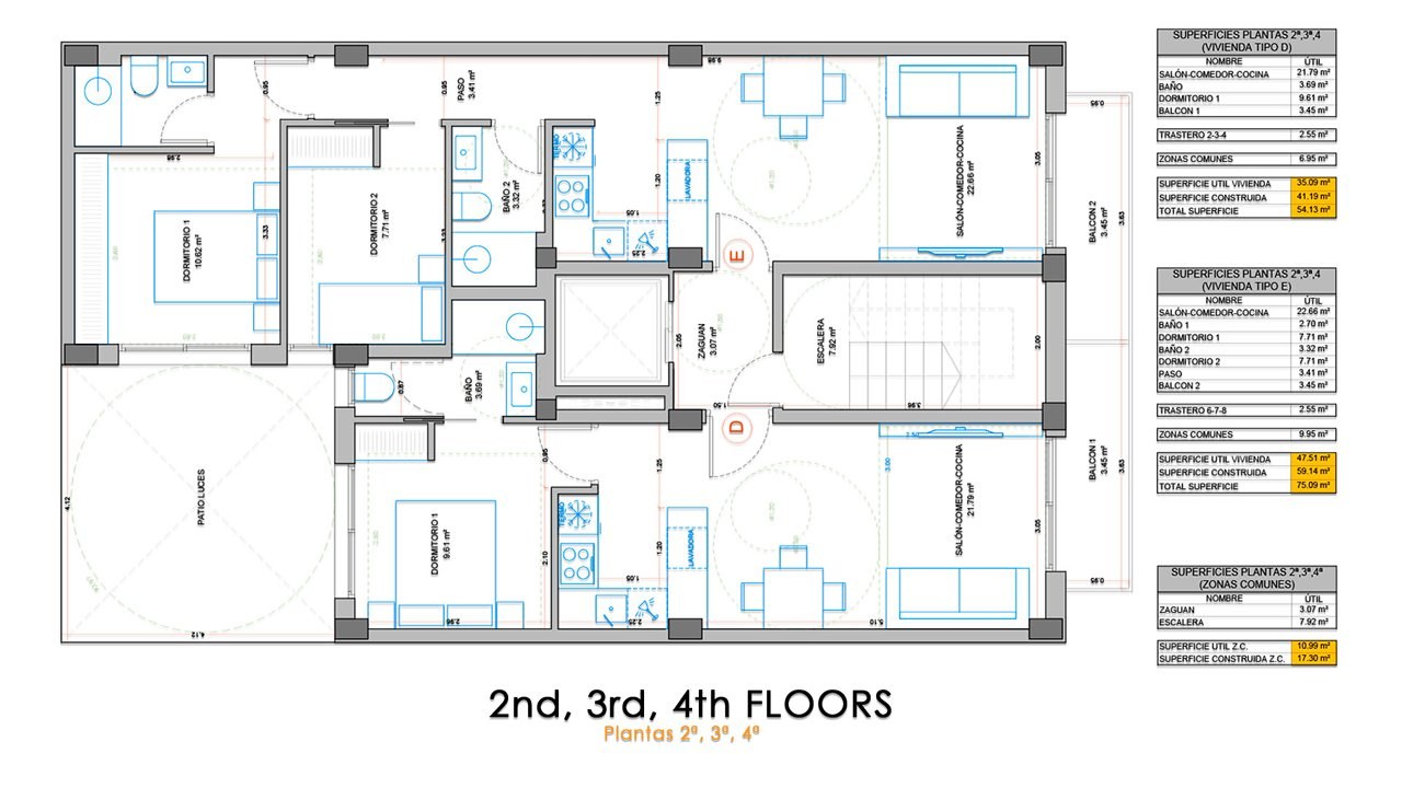 Second to fourth floor