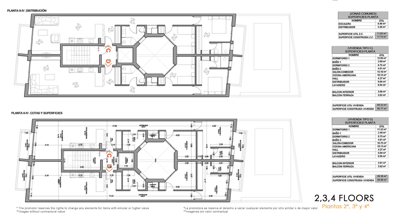 Second to fourth floor