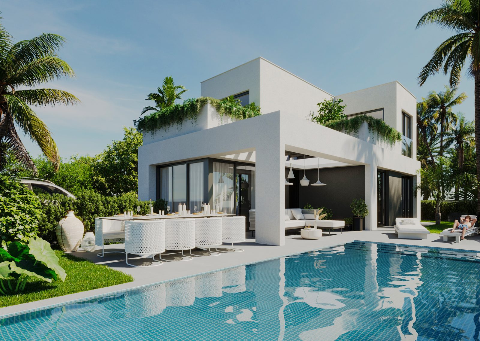 New-build villa with private pool, three levels – photo 1