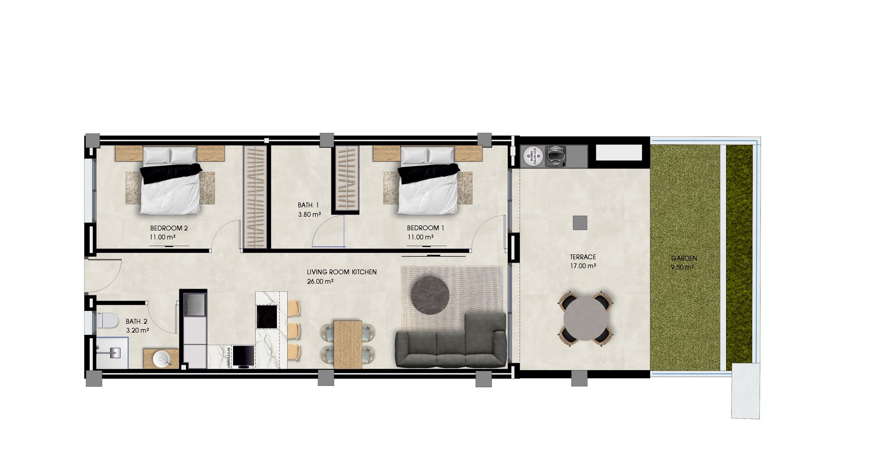 Floor plan (type per plan, 78 m² built area)