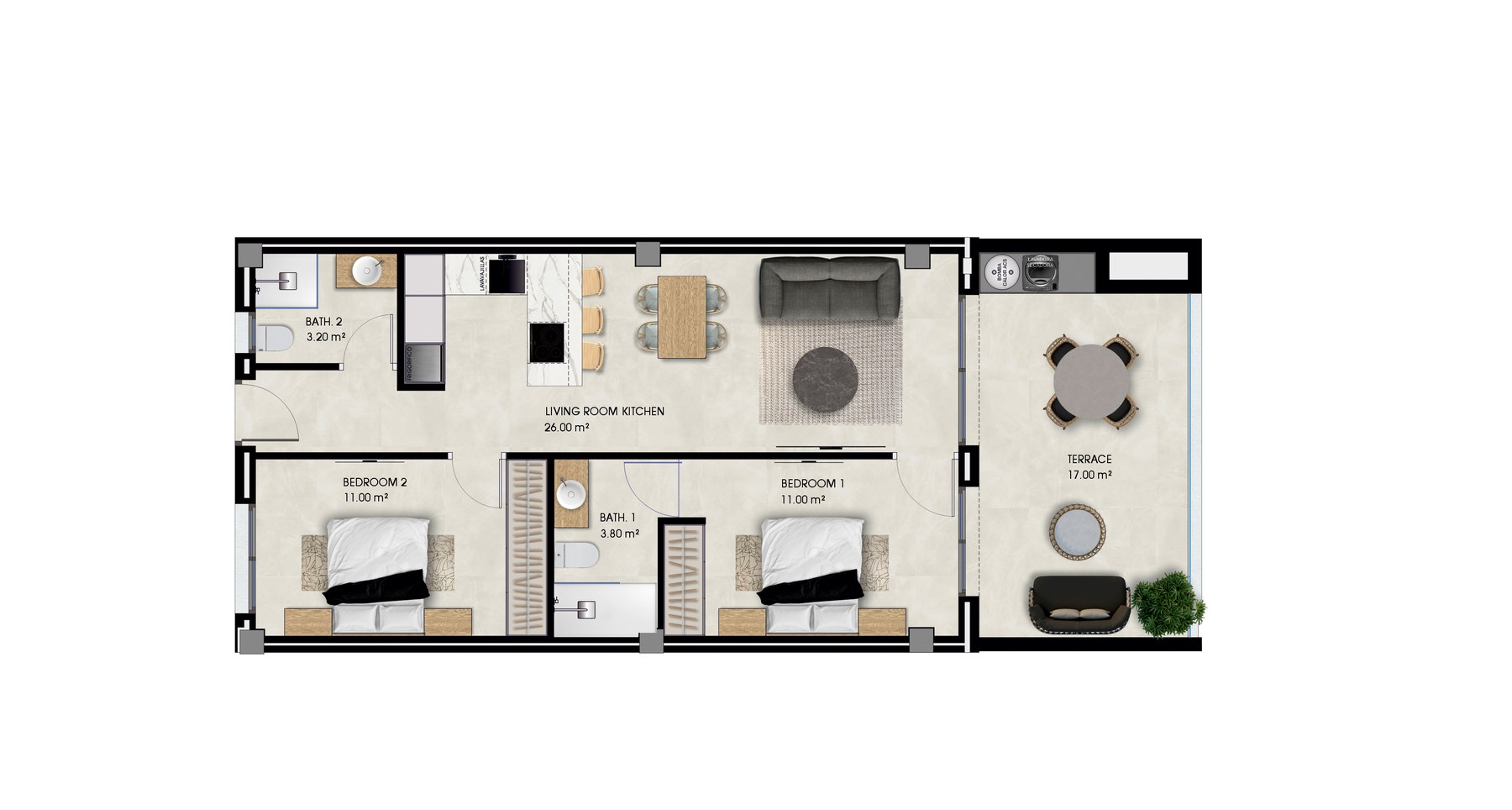 Floor plan (type per plan, 78 m² built area)