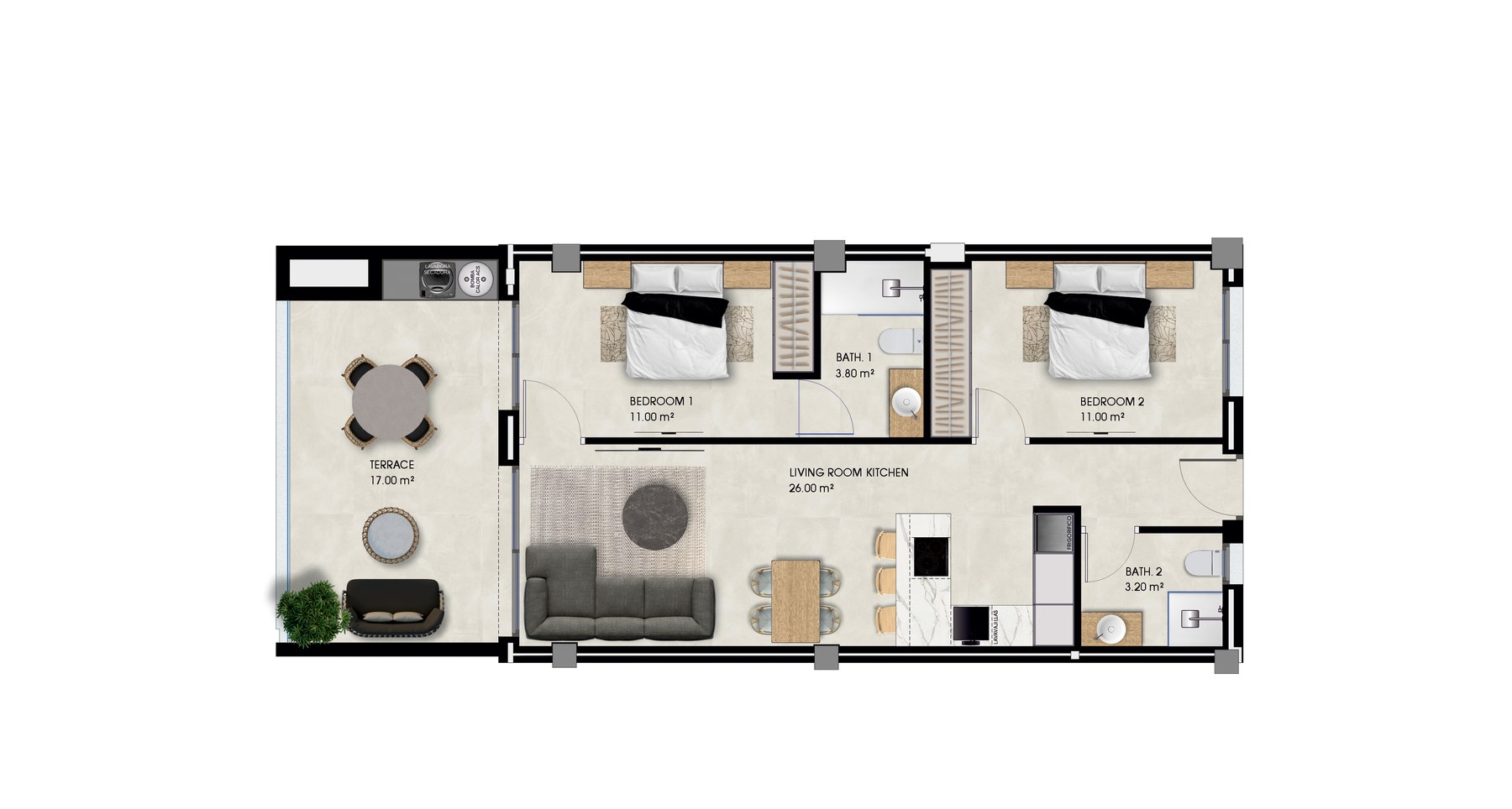 Floor plan (type per plan, 78 m² built area)
