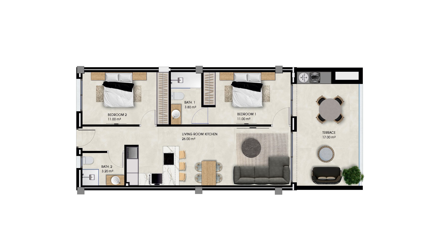 Floor plan (type per plan, 78 m² built area)
