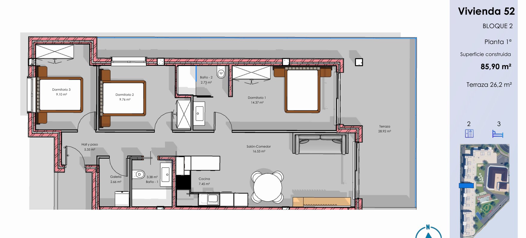 Floor plan – example upper floor, 85.9 m²
