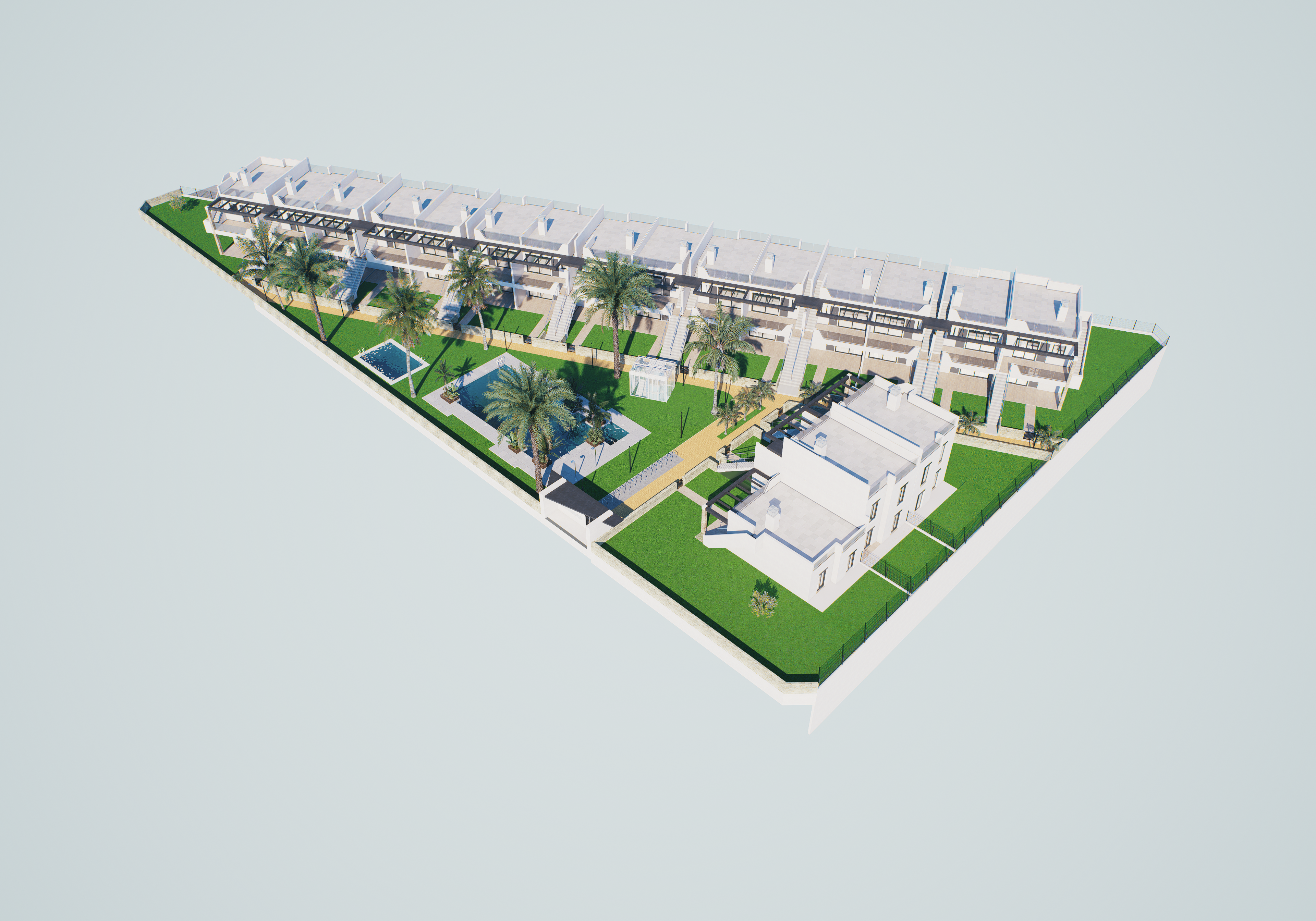 Villa op de begane grond met tuin (visualisatie)