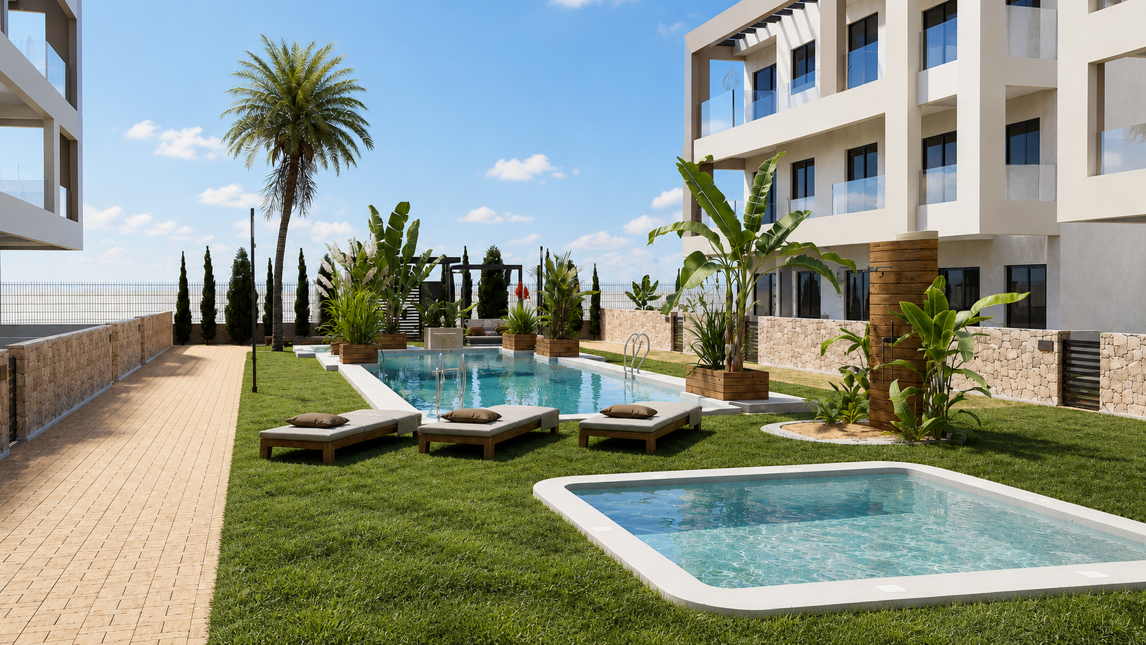 Appartement op de begane grond met tuin (visualisatie)