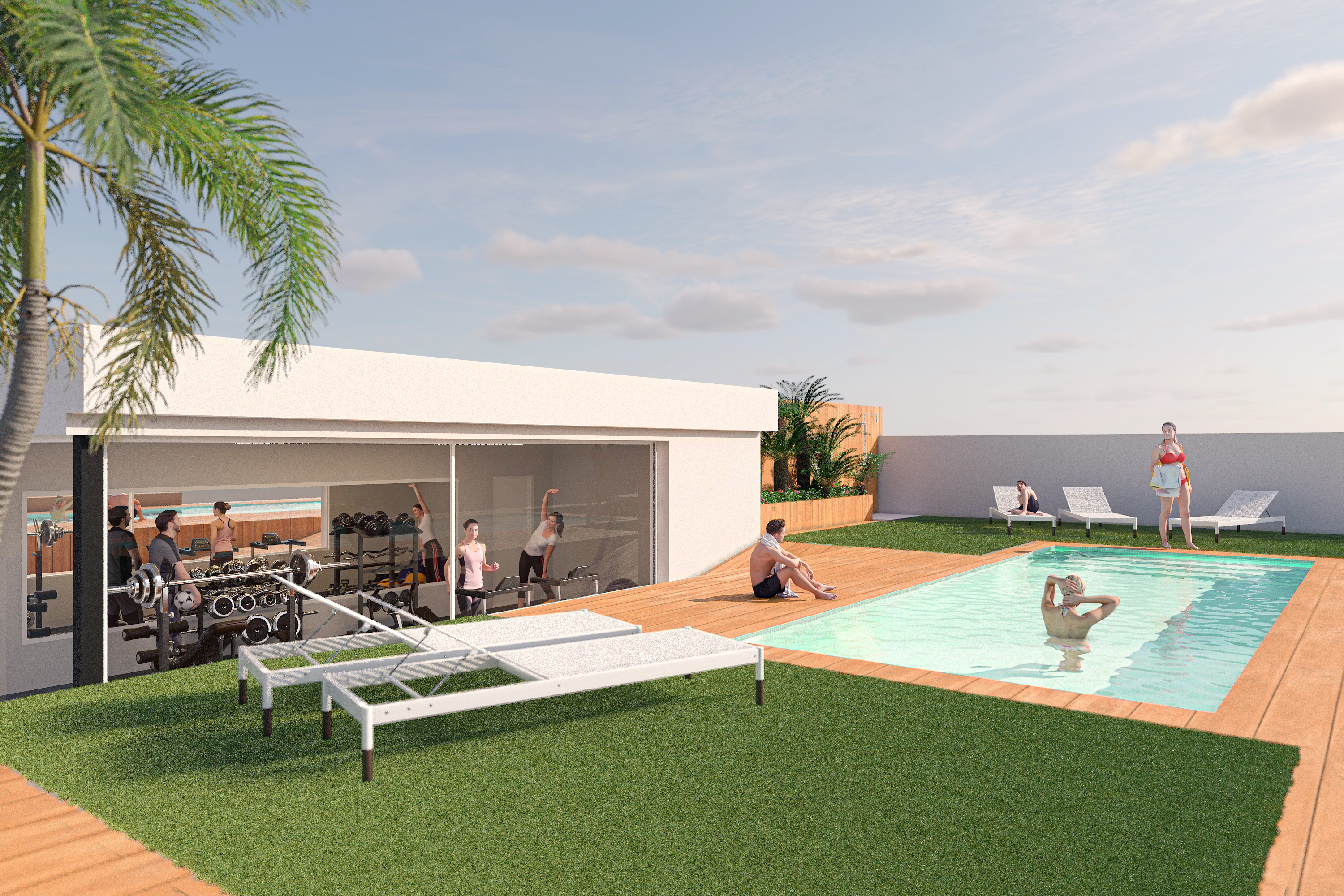 Weitere Ansicht des Dachterrassen-Pools (Visualisierung)