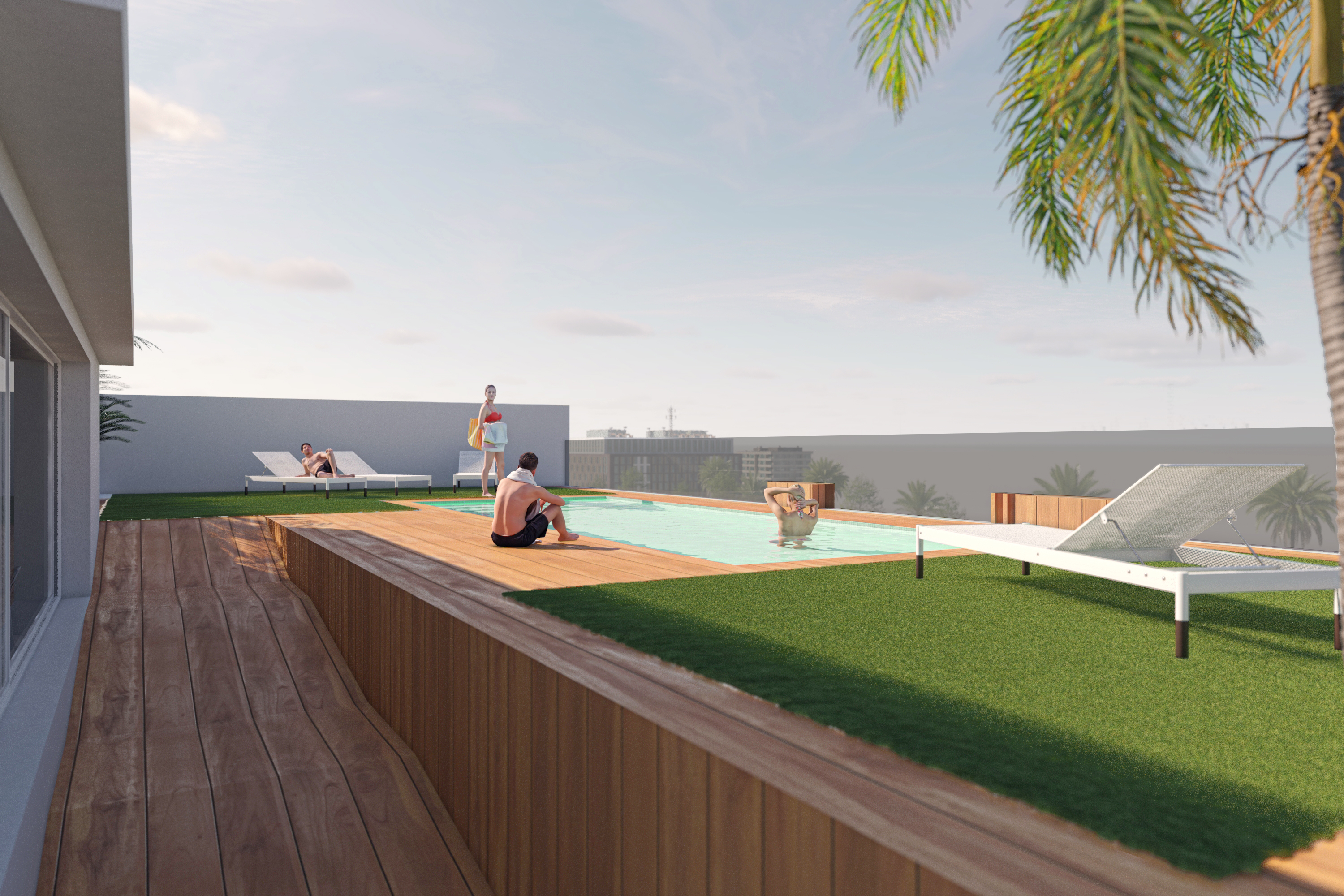 Pool auf der Dachterrasse (Visualisierung)