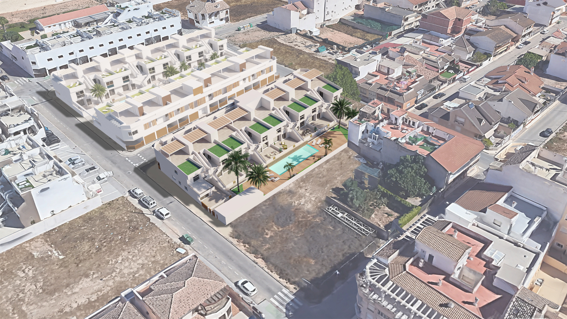 Aerial view of the development (visualisation)