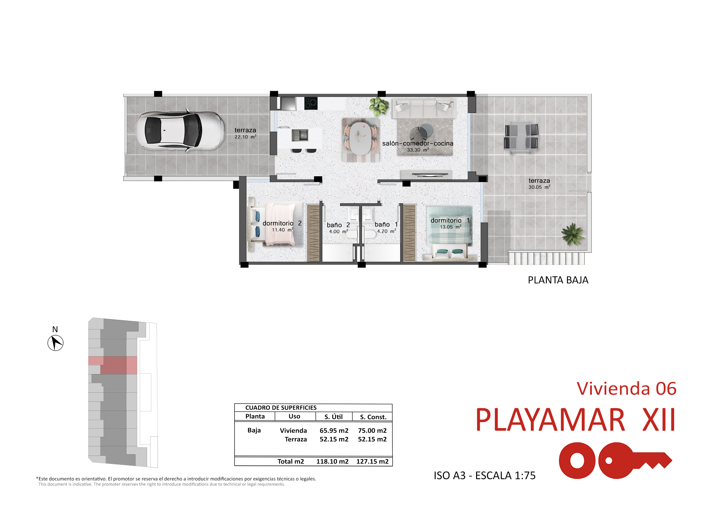 Floor plan of ground-floor apartment no. 7