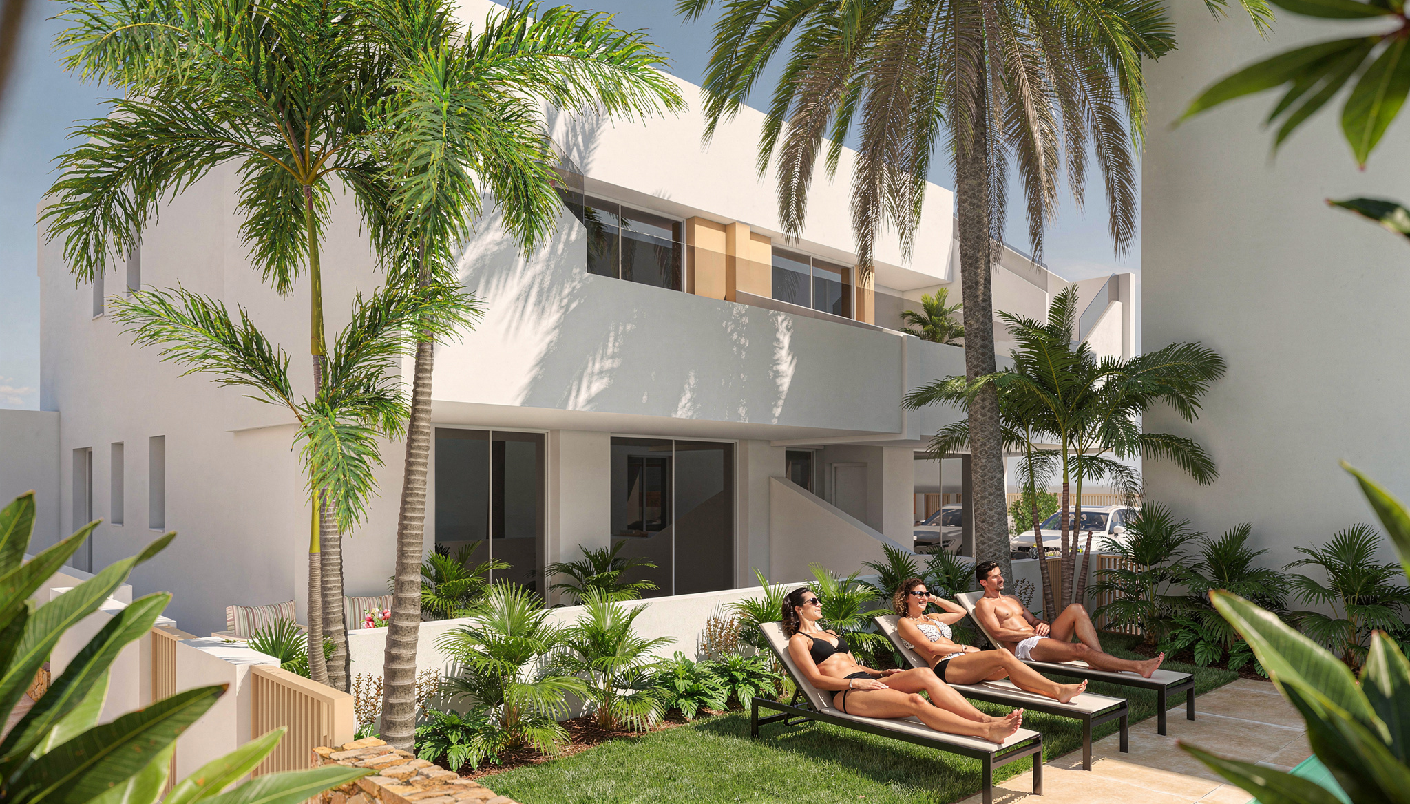 Terrace and rear view of the development (visualisation)