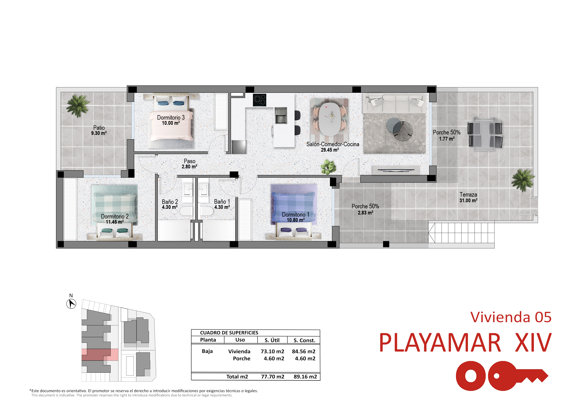 Floor plan of the ground-floor apartment
