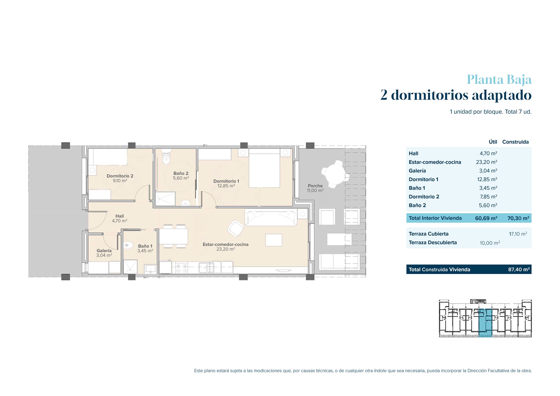 Example floor plan: accessible ground floor apartment with 2 bedrooms