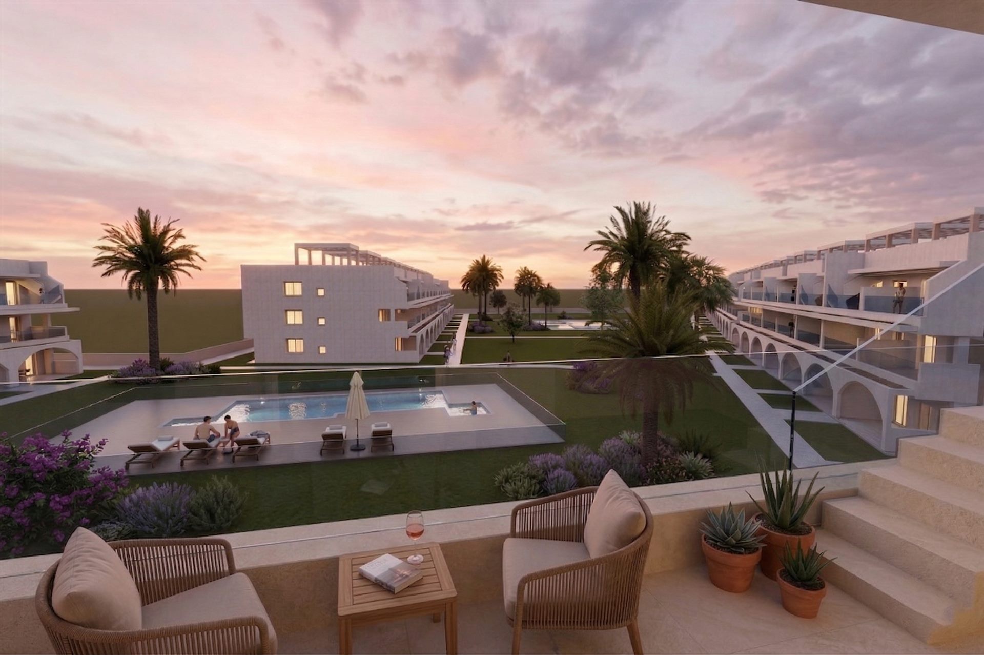 Rooftop-Terrassenwohnung nahe Strand – Terrasse am Abend