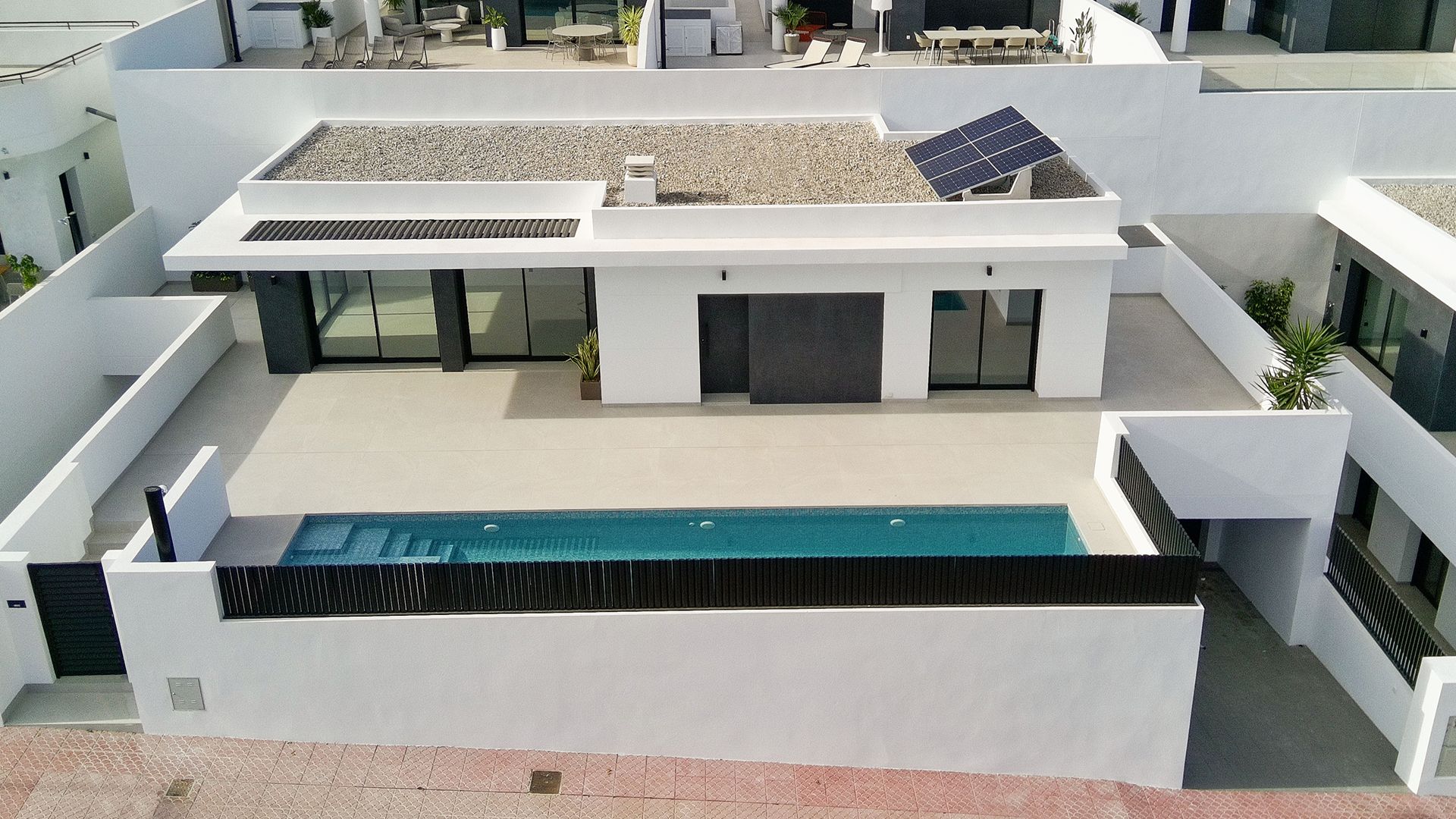 Aerial view of the villa