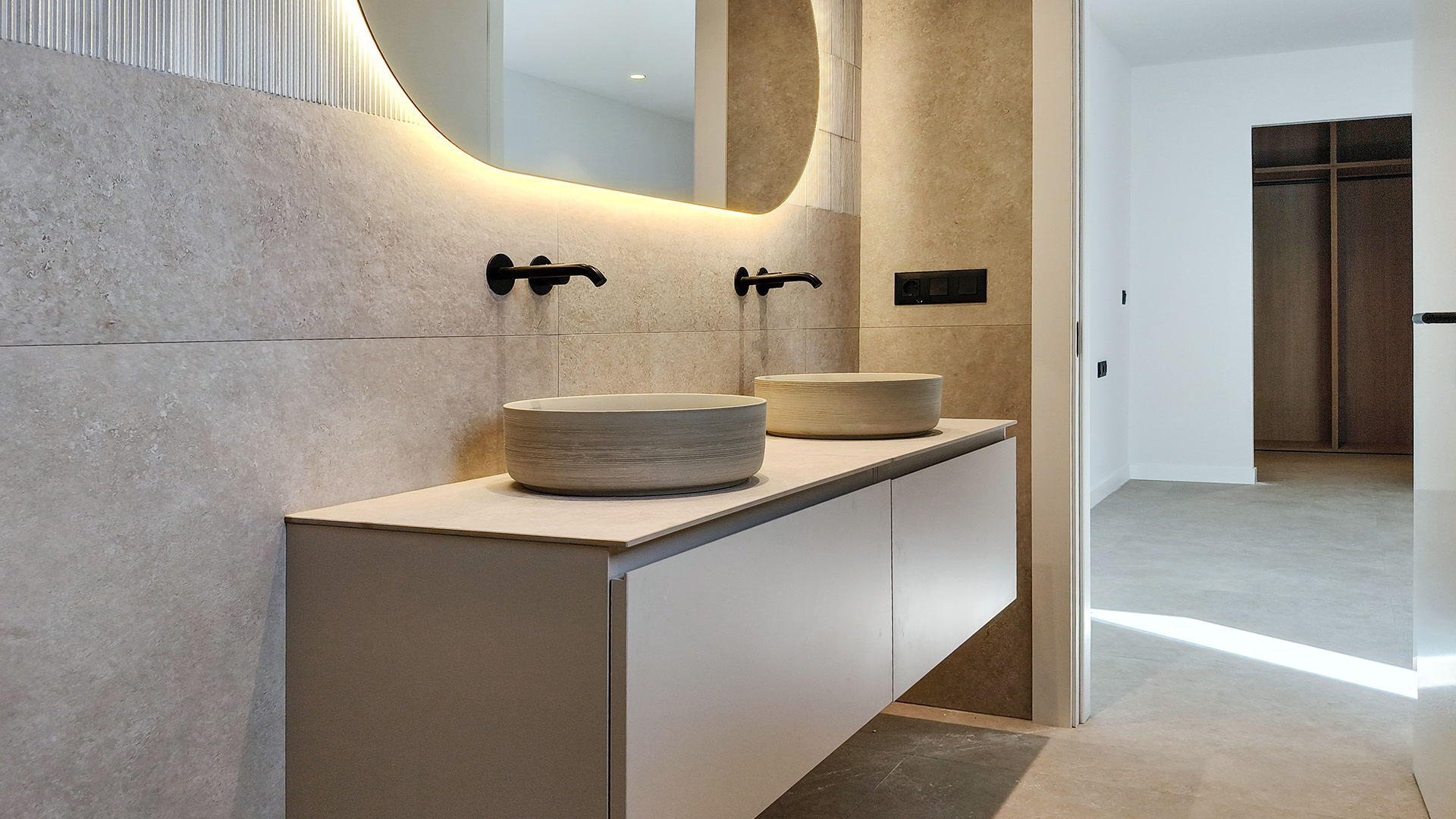 Bathroom with double vanity