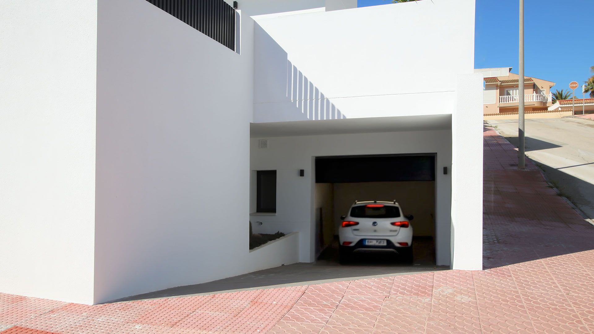 Garage with driveway