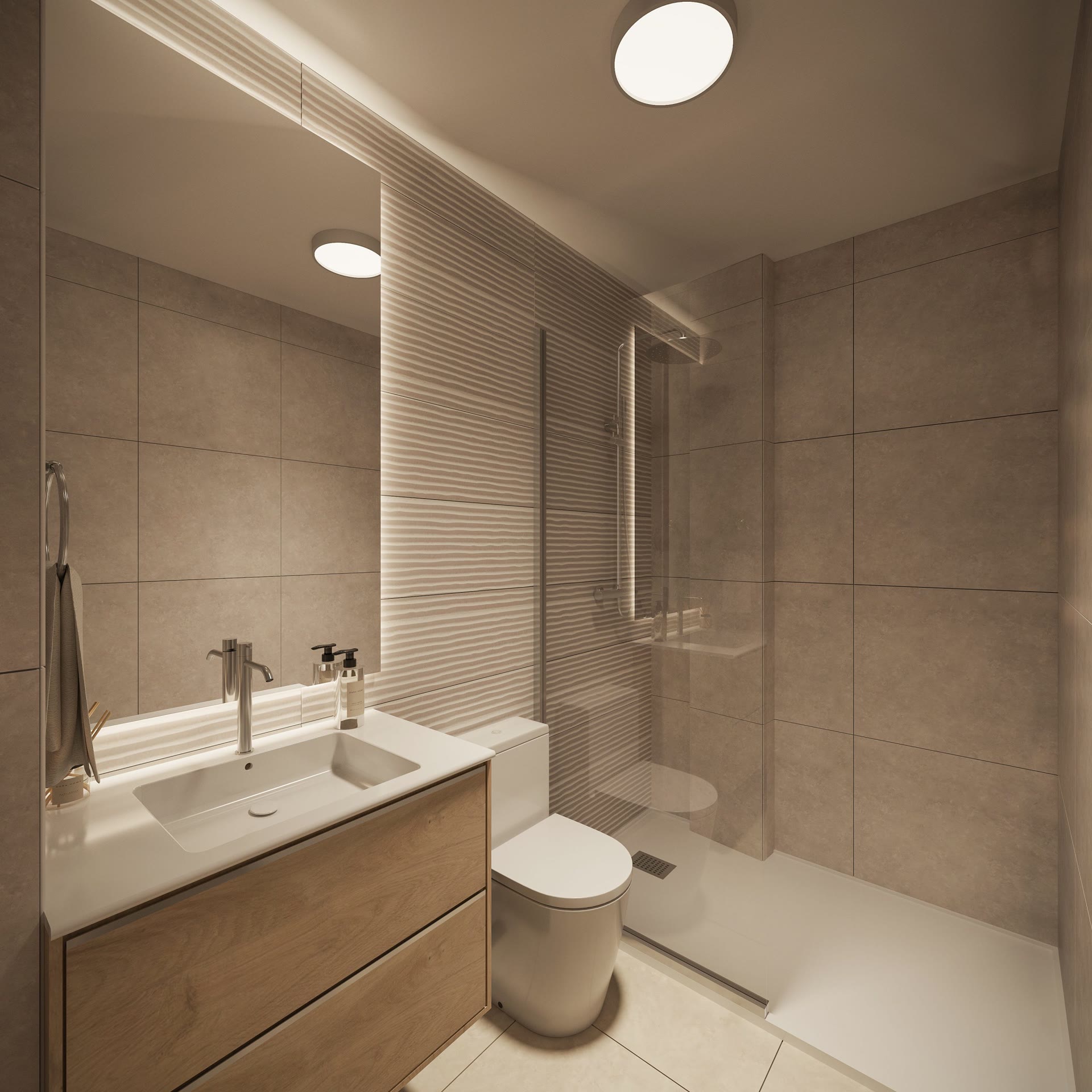 Bathroom with shower, visualisation
