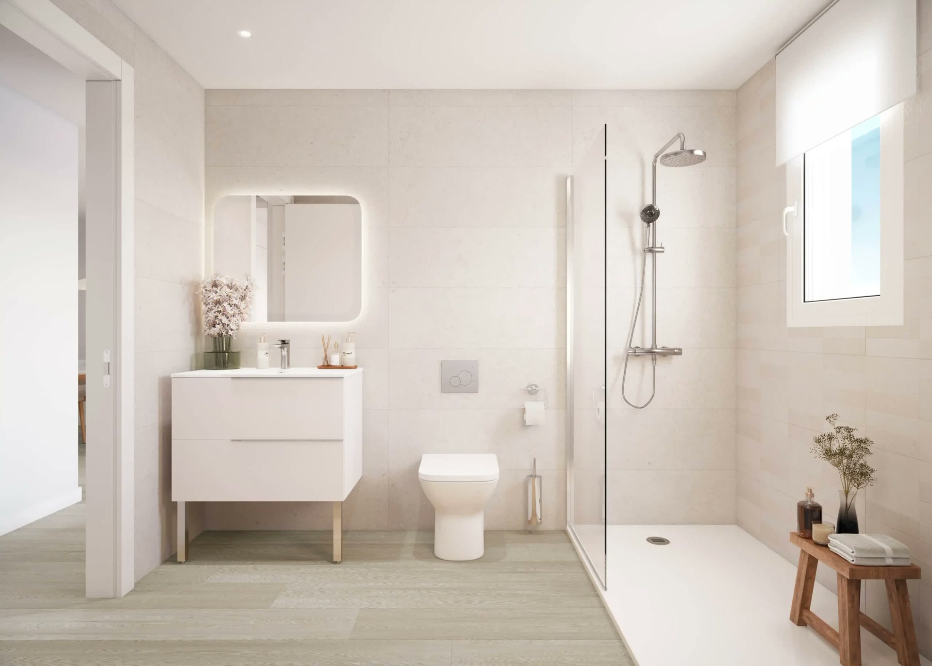 Łazienka z prysznicem, wizualizacja